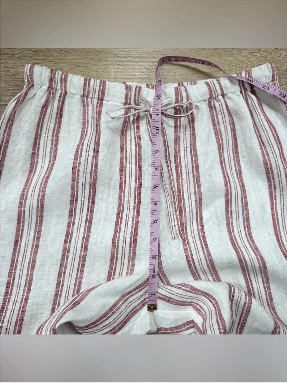 NWT Reformation Olina Linen Pants White Stripe Medium